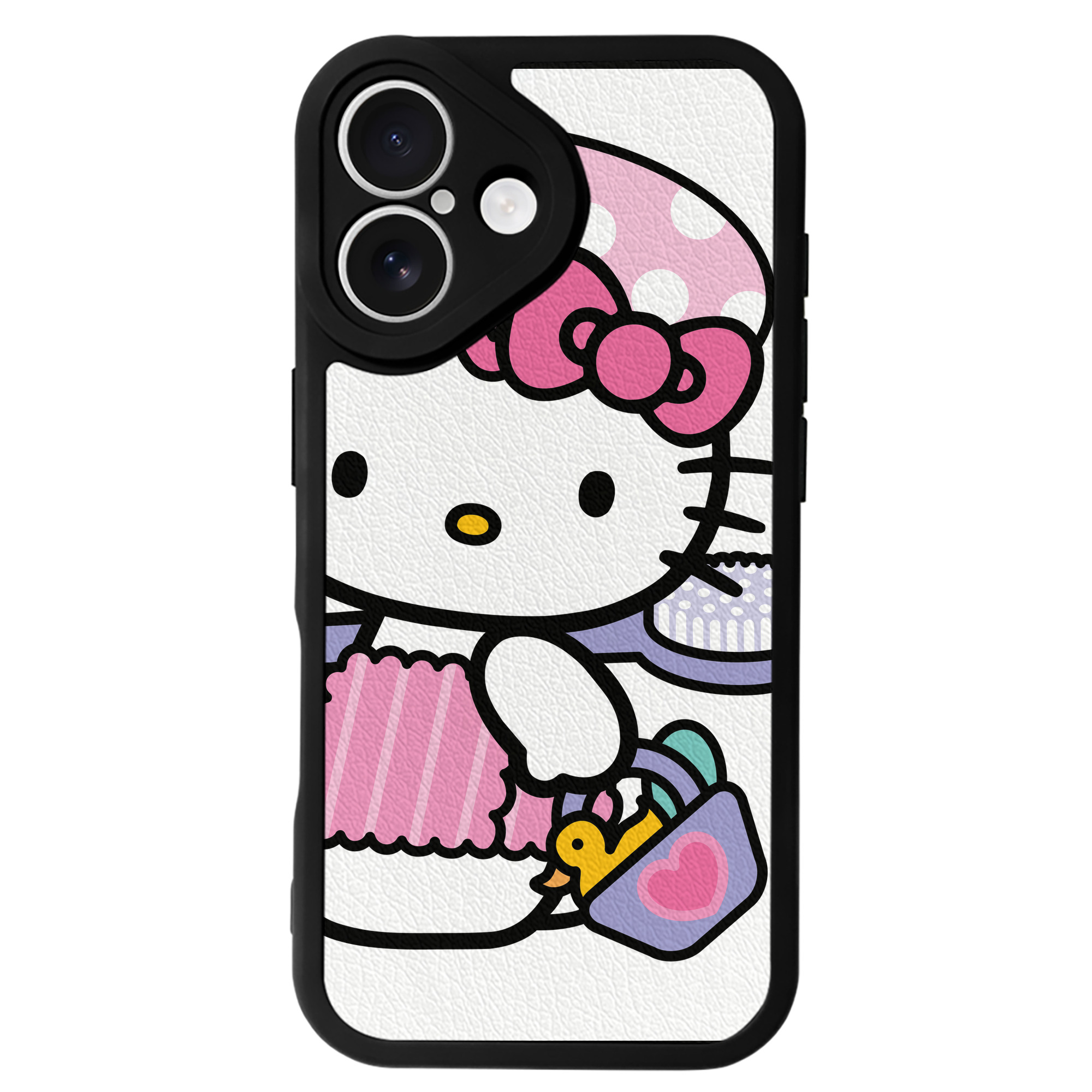 （画像用） Hello Kitty ハローキティ 【iPhone 16シリーズ対応】シリコンスマホケース（レザー調） 材質：シリコン